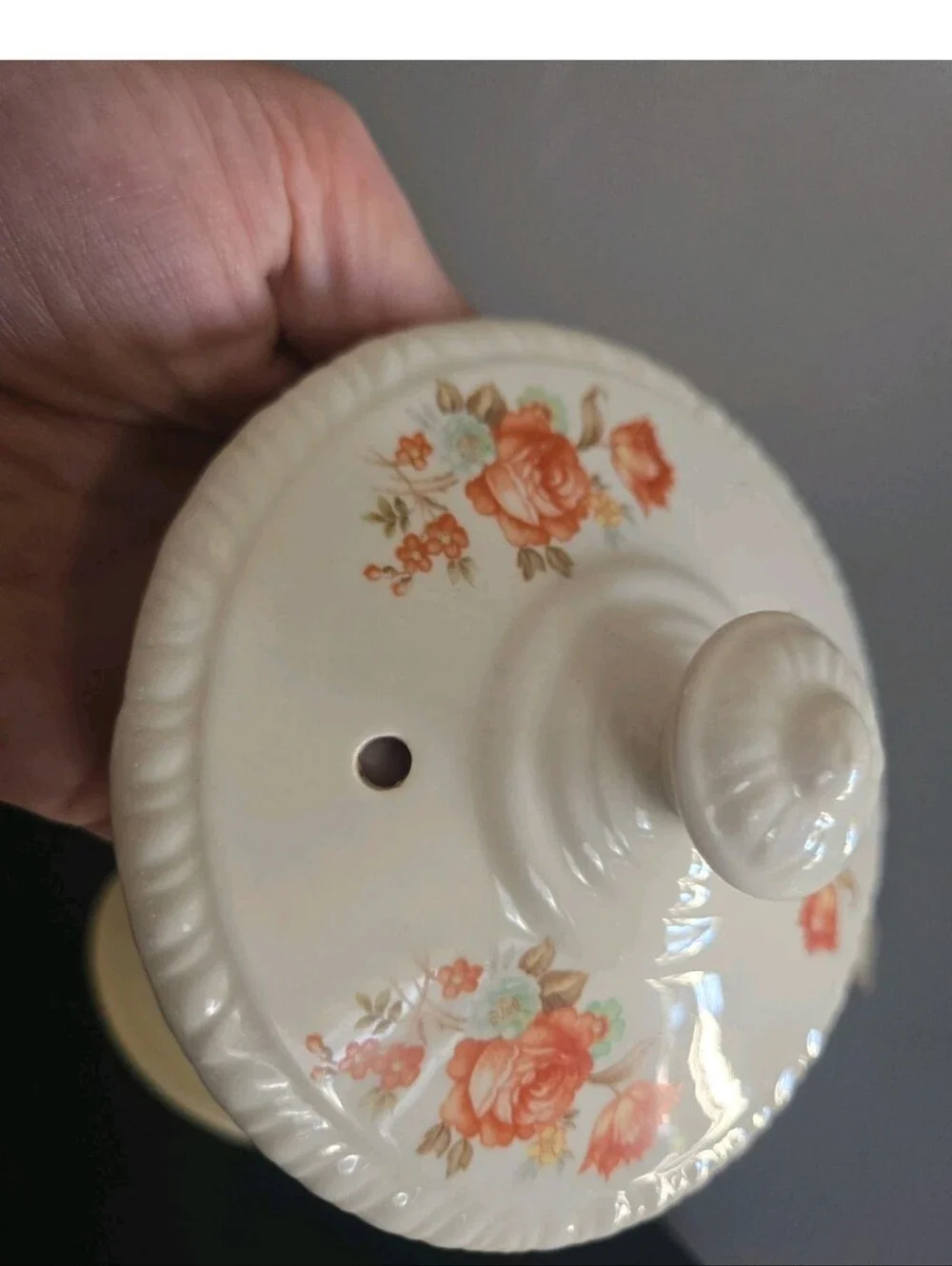 Vintage 1946 Homer Laughlin Ceramic Teapot w Exquisite Orange Poppy Print Op